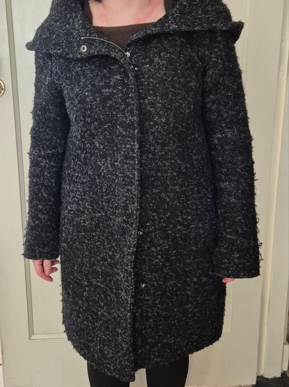 Winterjas grijs/zwart, maat M/L, Vero Moda, Ophalen of Verzenden, Zo goed als nieuw, Zwart
