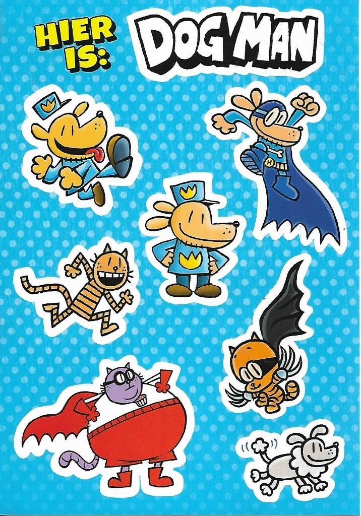 Dog Man stickervel, Ophalen of Verzenden, Gebruikt, Overige typen