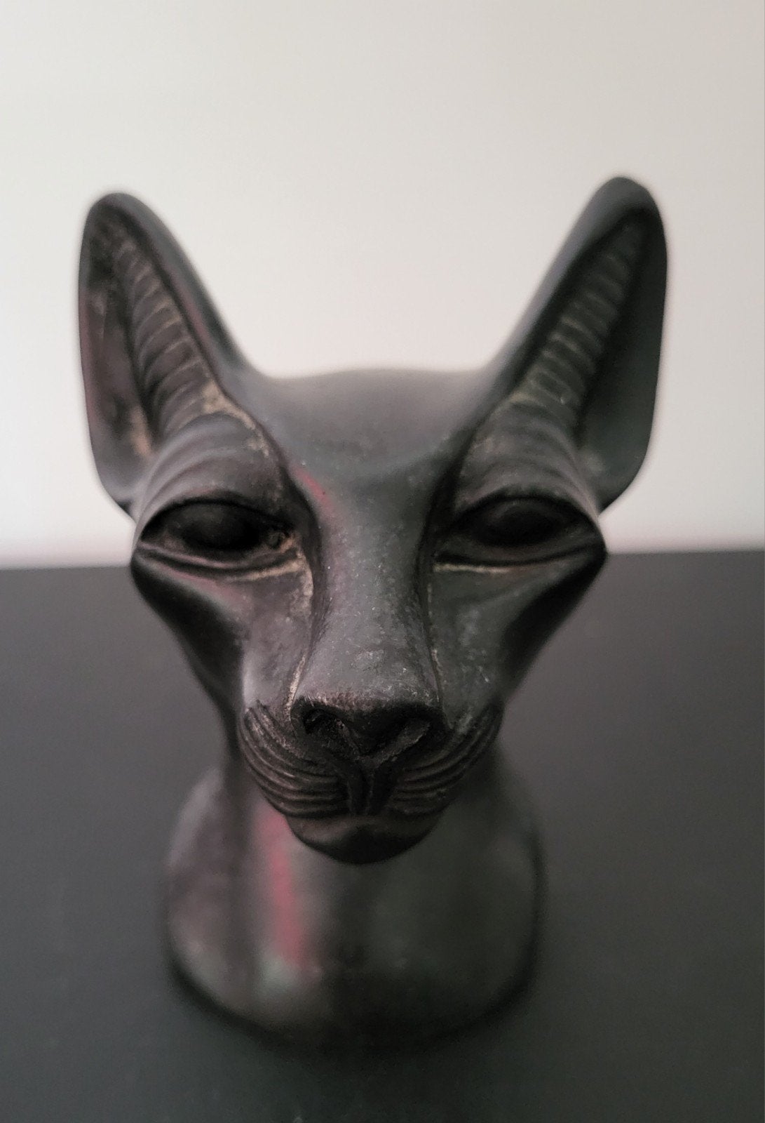 Egyptische Kat Buste - Zwart, Steen, Minder dan 20 cm, Buste, Ophalen of Verzenden, Zoogdier