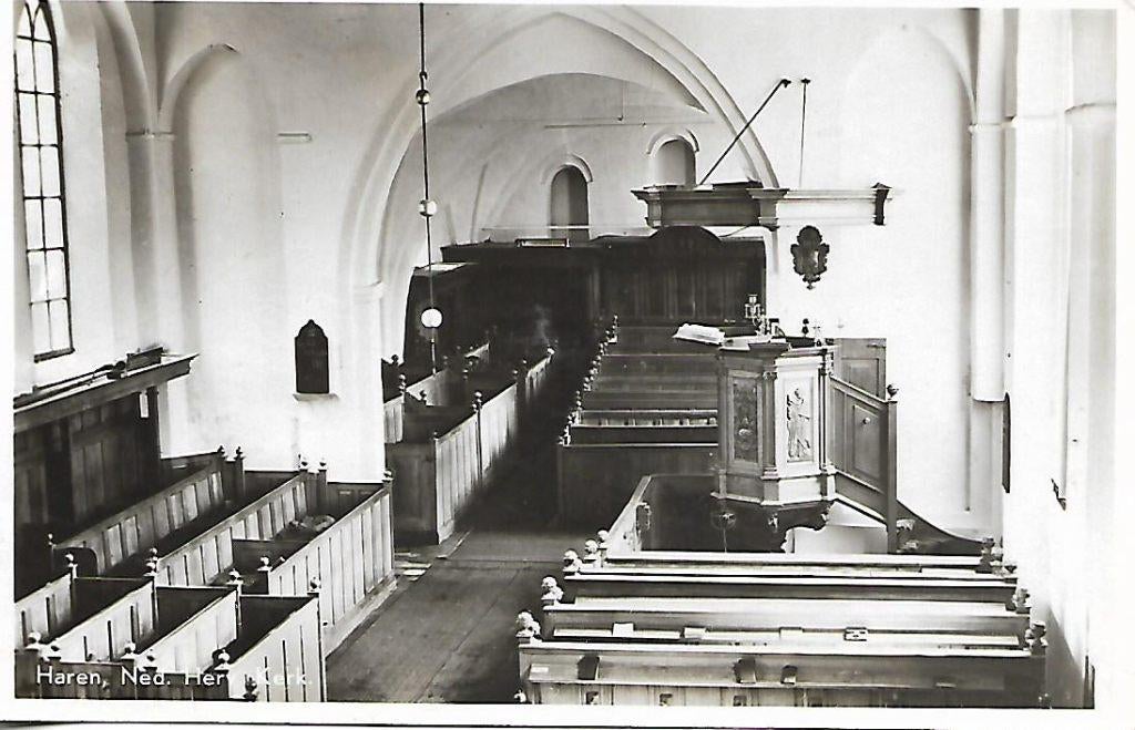 Haren- -Interieur N.H.Kerk., Verzenden, 1940 tot 1960, Groningen