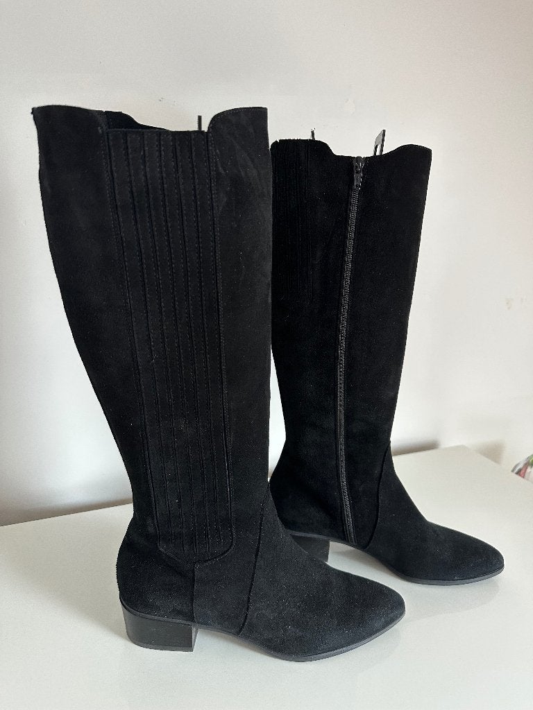 Suede dames laarzen zwart maat 38, Hoge laarzen, Zwart, Nieuw, Ophalen of Verzenden