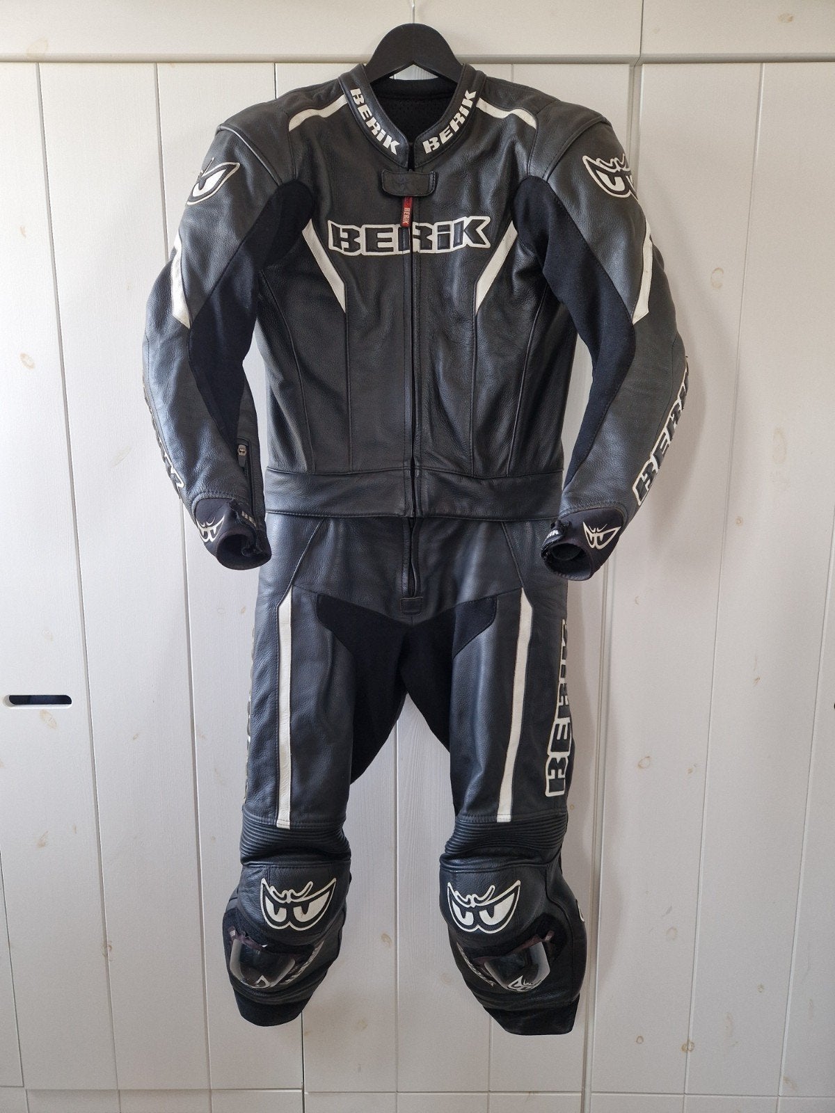 Berik motorpak - Leer - 2 delig -  maat 48 Zwart/Wit, Ophalen of Verzenden, Berik, Tweedehands, Heren