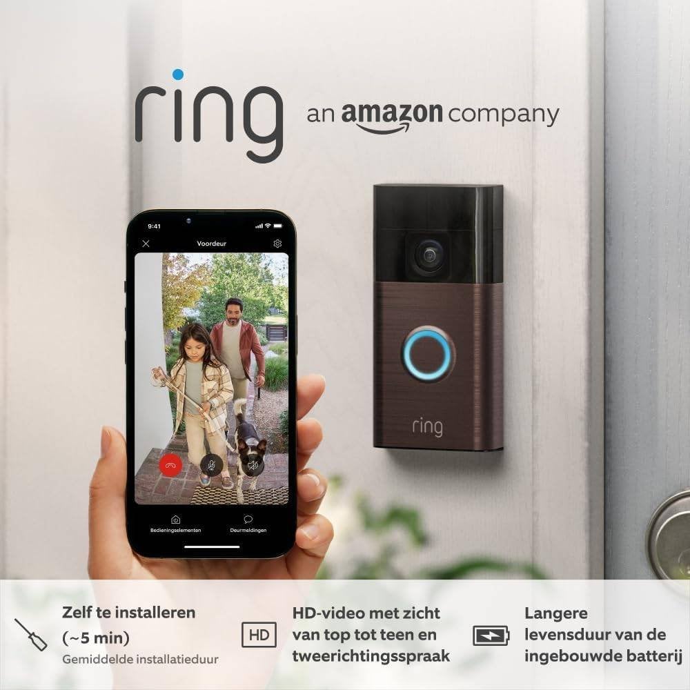 Ring Video Doorbell – 1440p, draadloos, als nieuw, Ophalen, Bewegingsdetectiesensor, Zo goed als nieuw, Draadloos