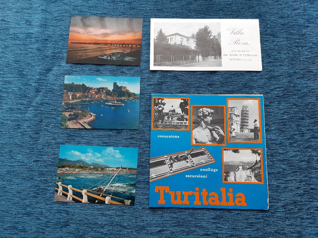 Brochure Folder 2x Italië 1967 Villa Rosa Ansichtkaarten 3x, Europa, Ophalen of Verzenden, Brochure, Gelezen