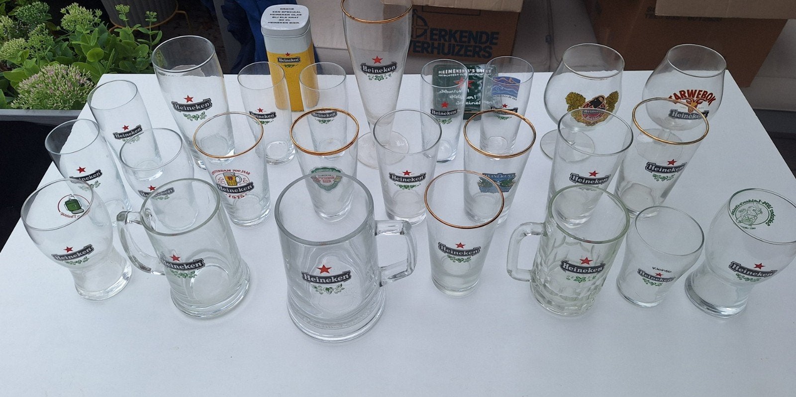 Heineken bierglazen, Verzamelen, Ophalen, Gebruikt, Glas of Glazen, Heineken