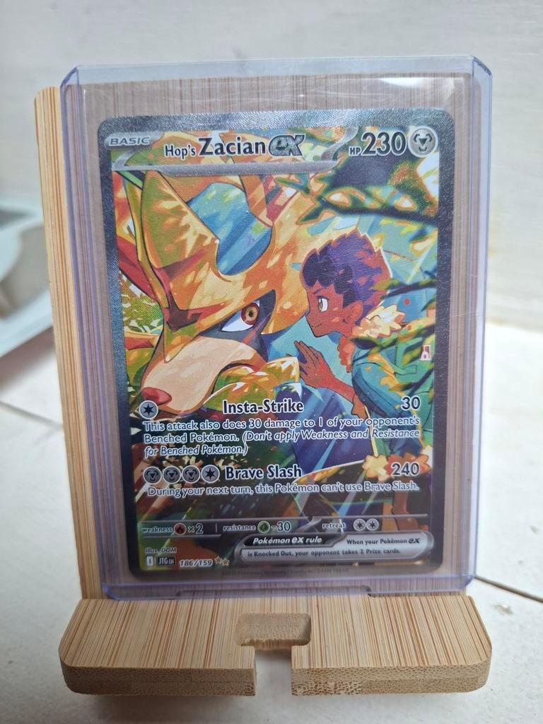 Hop's Zacian V EX 186/159 Full Art Pokémon Kaart, Ophalen of Verzenden, Zo goed als nieuw, Losse kaart, Foil