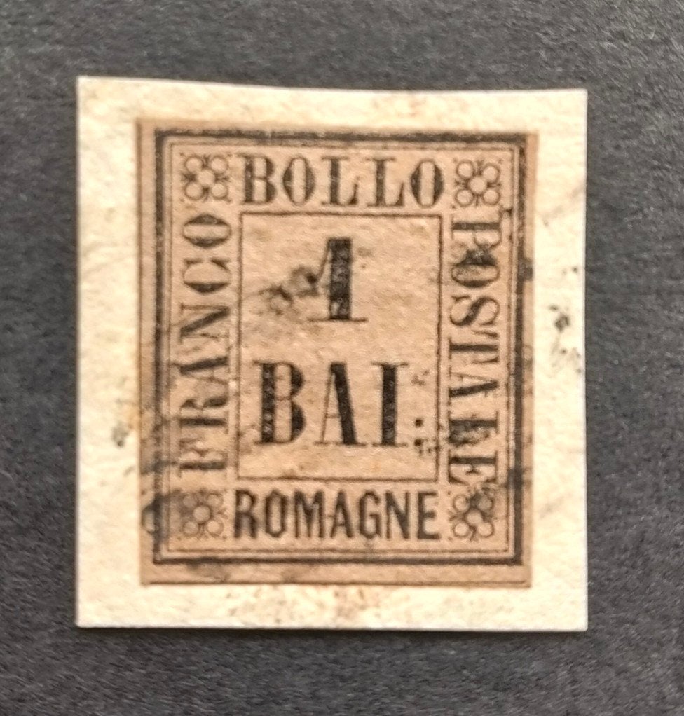 ITALIË - ROMAGNE 1859 1 baj. bruno grigio Sa2, Verzenden, Gestempeld