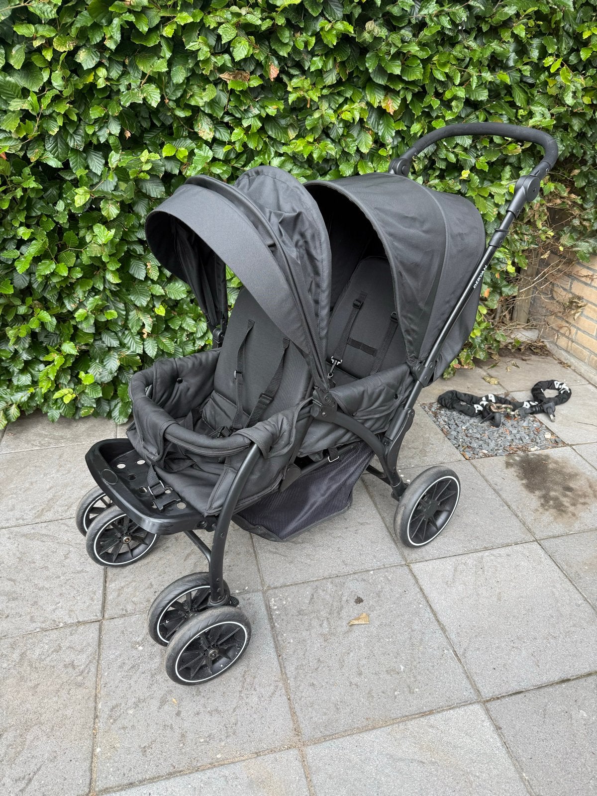 Deryan Duowagen - Zwarte Buggy voor Twee Kinderen, Ophalen, Gebruikt, Overige merken, Duomodel