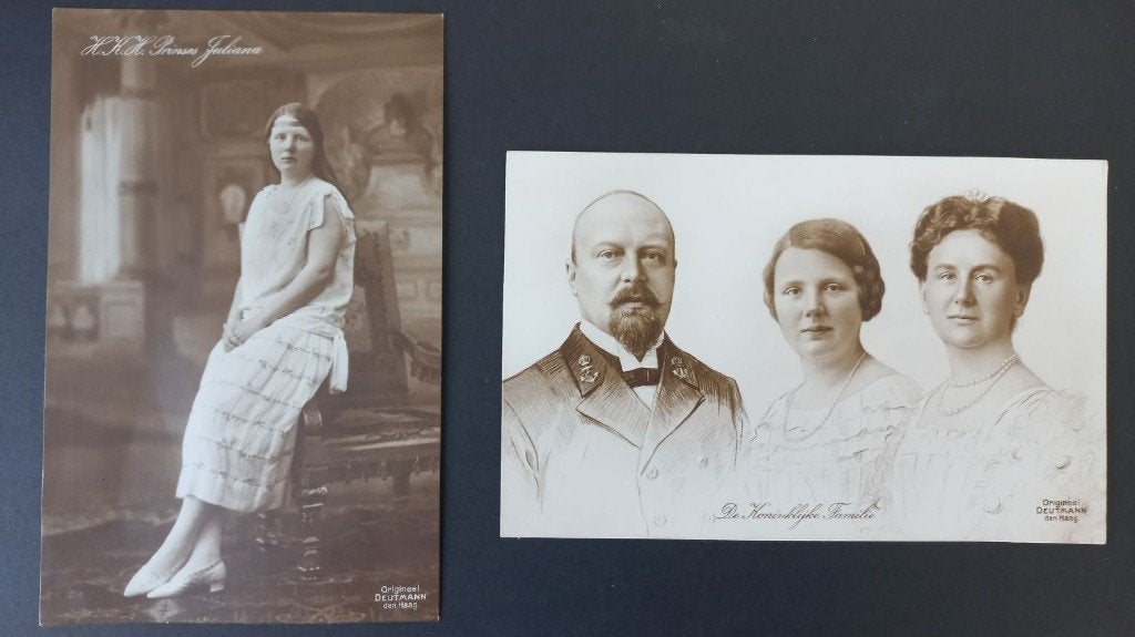Twee prachtige oude Deutmann foto’s van het koninklijk huis., Verzamelen, Ophalen of Verzenden, Zo goed als nieuw, Nederland, Kaart, Foto of Prent