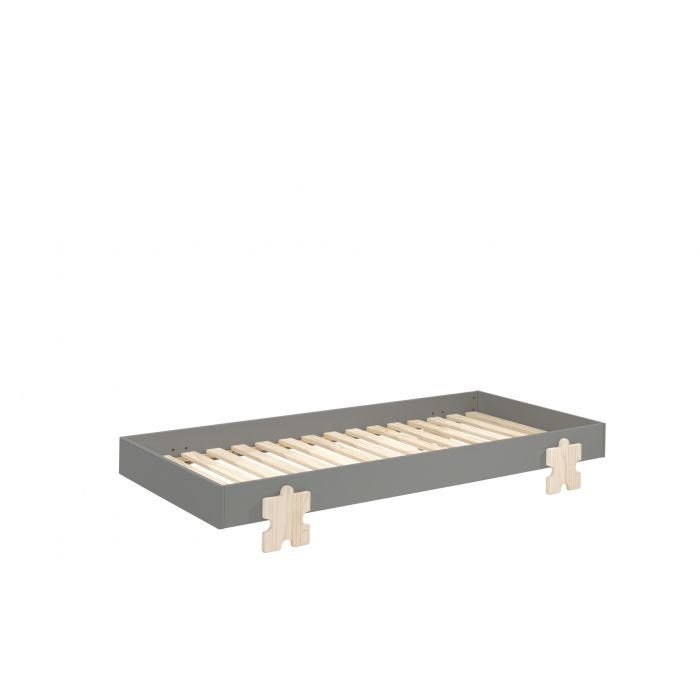 Modulo Puzzle 1-persoonsbed - Grijs, Niet ingevuld, Niet ingevuld, Niet ingevuld