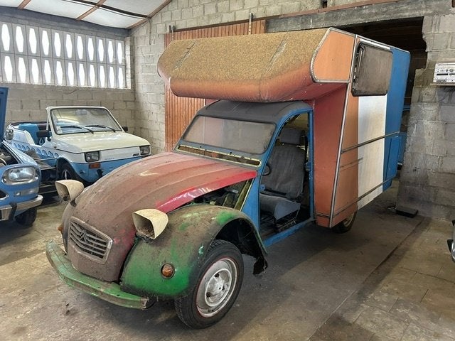 Citroën 2cv Camper 1978, Voorwielaandrijving, Stof, 602 cc, Overige carrosserieën