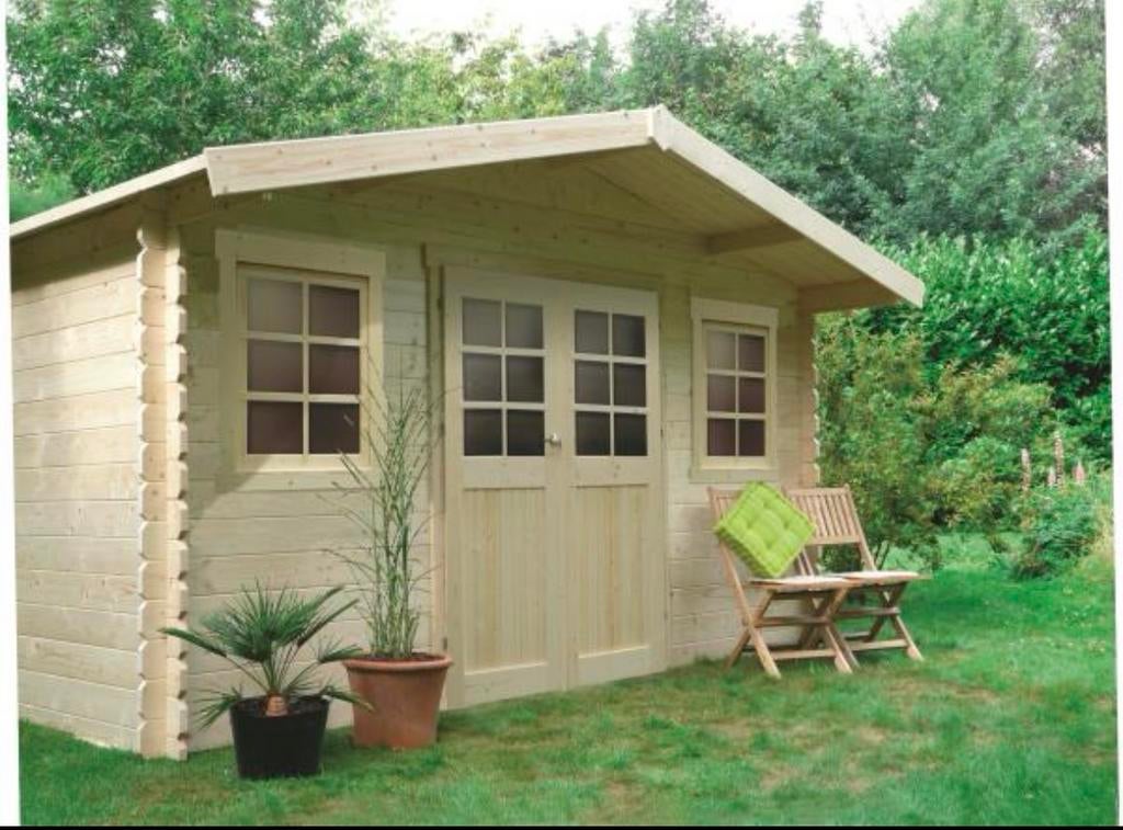 Nieuw Houten Tuinhuis met Dubbele Deur en Ramen, Ophalen, 200 tot 400 cm, Tuinhuis, 250 tot 500 cm