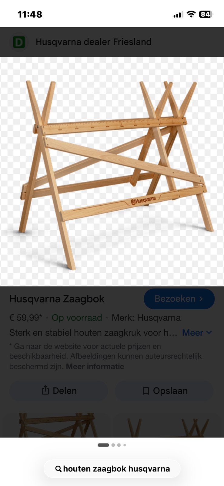 Nieuwe Husqvarna houten zaagbok - 3 stuks beschikbaar!, Ophalen, Nieuw, Overige typen, Overige merken