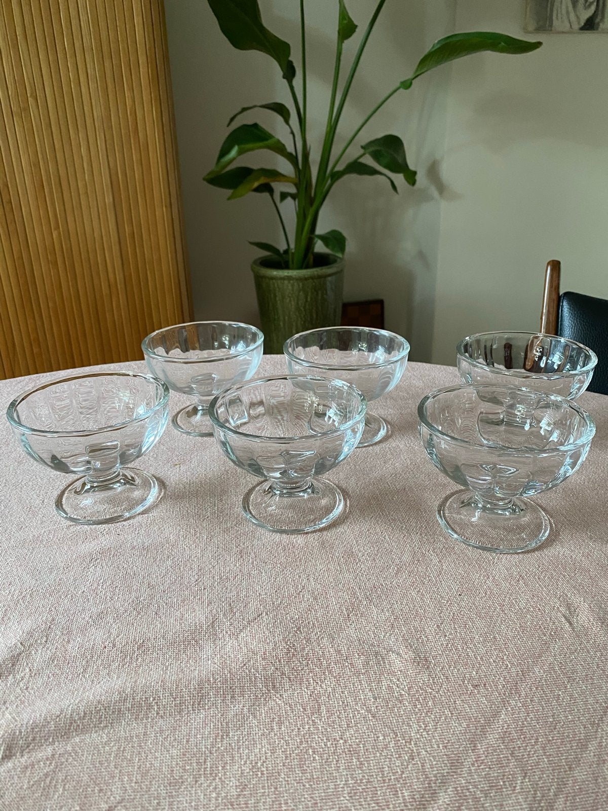Set van 6 glazen dessertcoupes, Ophalen of Verzenden, Gebruikt, Glas, Glas of Glazen