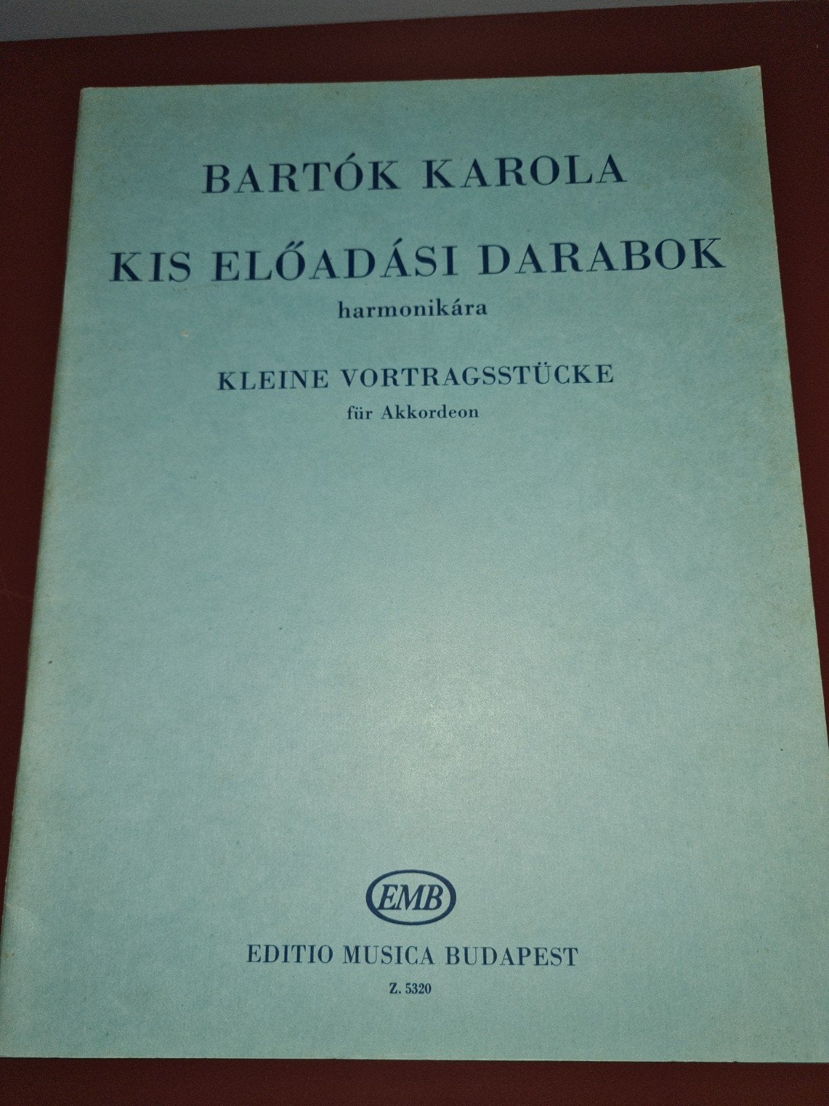 Bartók Karola - Kleine Vortragsstücke voor Accordeon, Gebruikt, Klassiek, Ophalen of Verzenden, Artiest of Componist