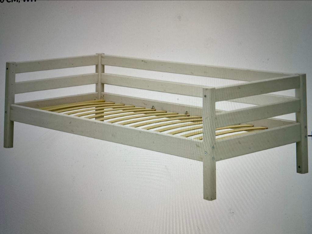 Flexa Classic whitewash bed (90x200 cm), Ophalen, 85 tot 100 cm, Gebruikt, Lattenbodem