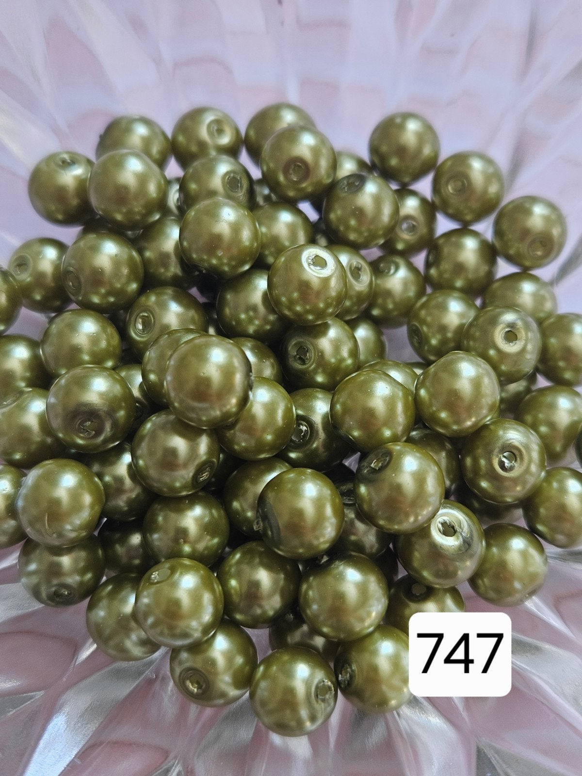 100x Olijfgroene glasparels - (747), Ophalen of Verzenden, Nieuw, Kraal