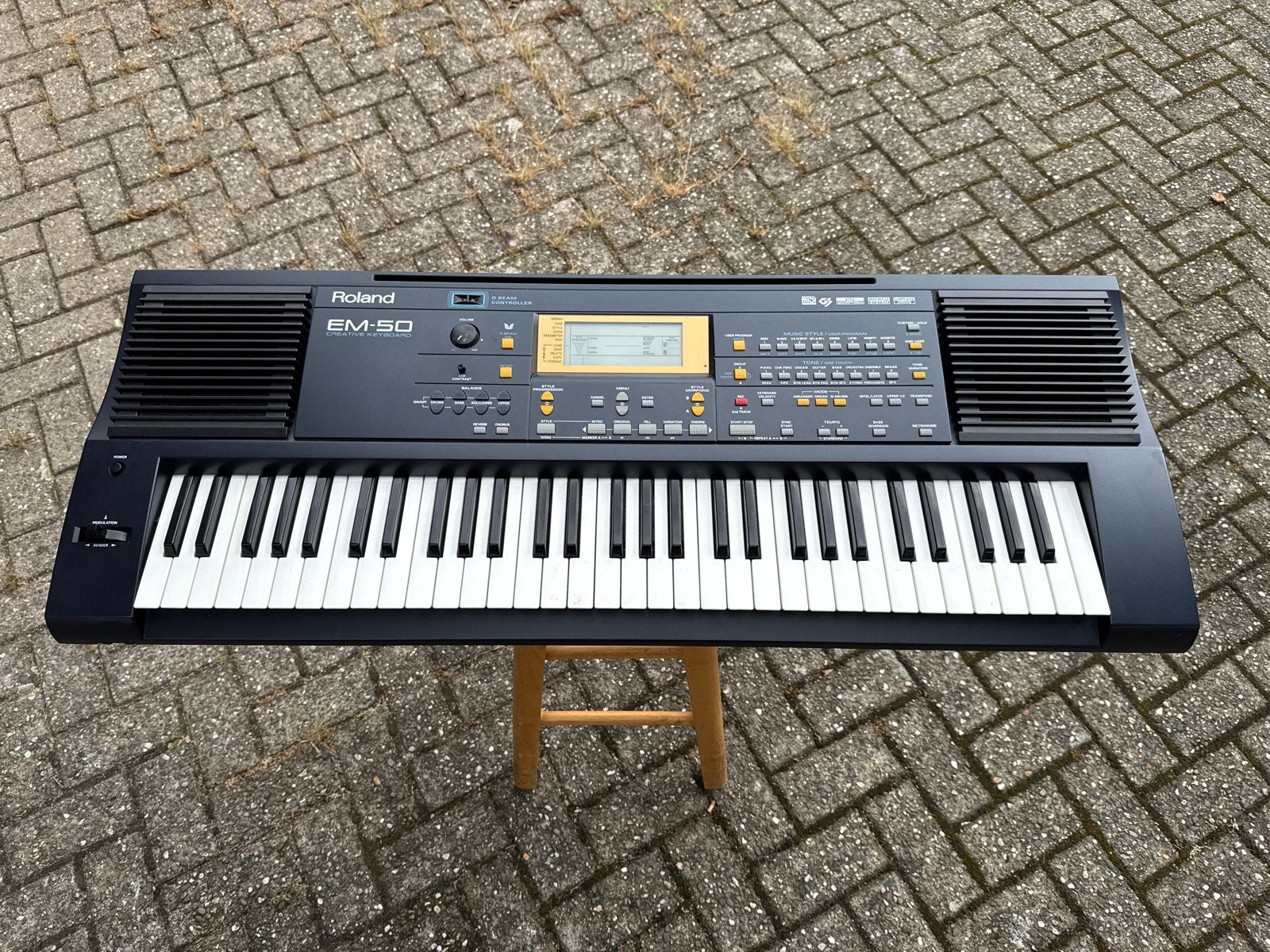 Roland EM-50 Creative Keyboard +bank +onderstel. Zelf zingen, Ophalen, Roland, Aanslaggevoelig, 61 toetsen