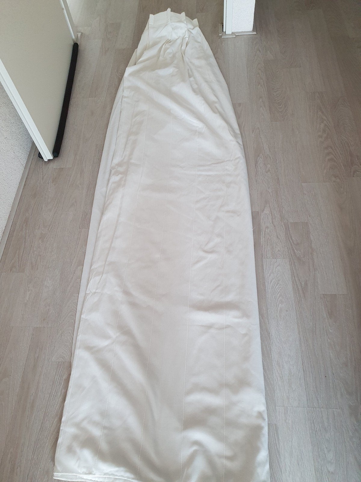 3 x Witte vitrage gordijnen met plooiband, Vitrage, Wit, Lichtdoorlatend, Ophalen of Verzenden