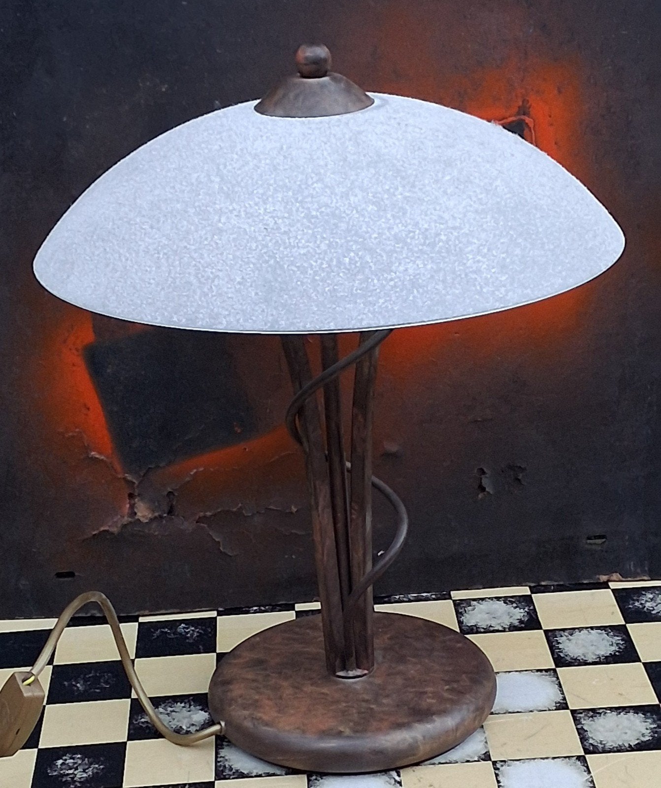Mushroom table lamp. DEA. Italiaans design.  38/34 cm., Ophalen, Met schakelaar, Overige merken, E27 (groot)