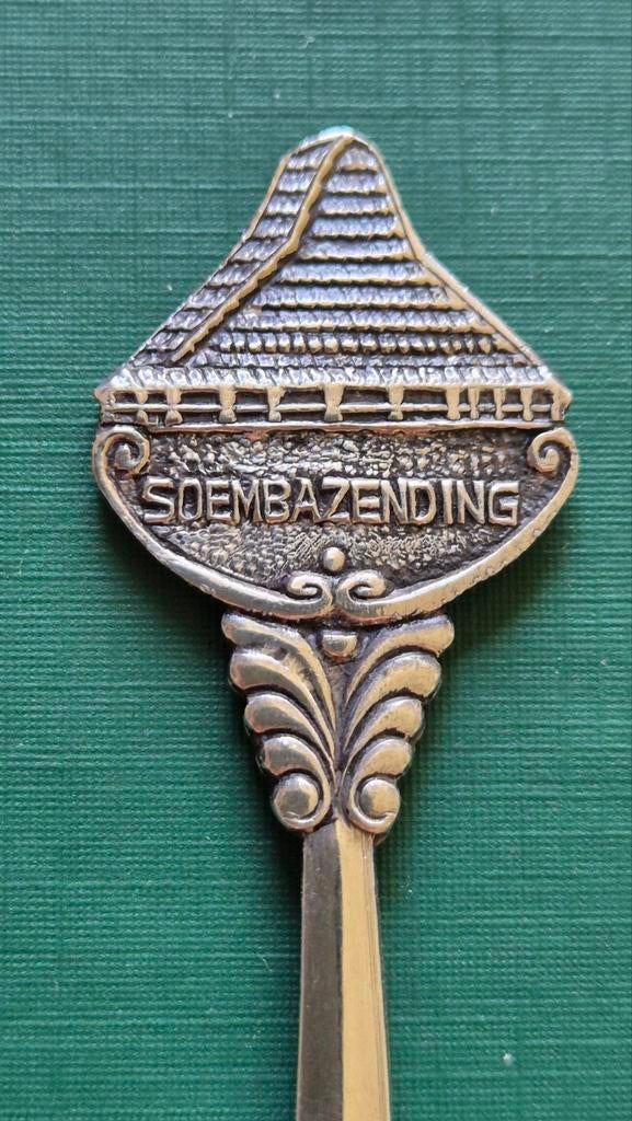 Verzilverd theelepeltje Soembazending Indonesië Soemba Sumba, Antiek en Kunst, Antiek | Bestek, Ophalen of Verzenden