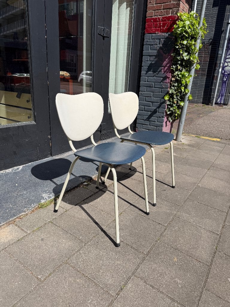 SALE: vintage design skai leren stoelen, set stoelen, Ophalen, Gebruikt, Twee, Overige kleuren