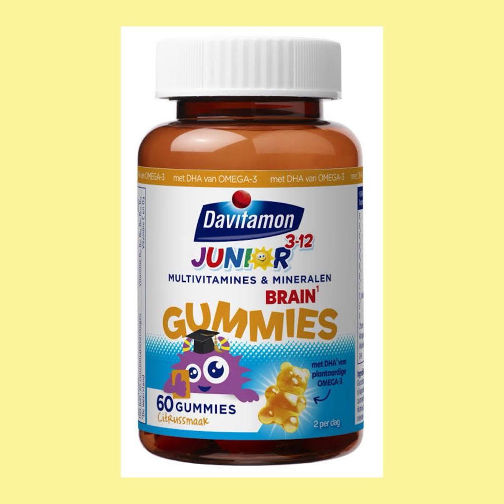 Davitamon Junior 3-12jr Brain Gummies (gesloten verpakking!), Verzenden, Nieuw