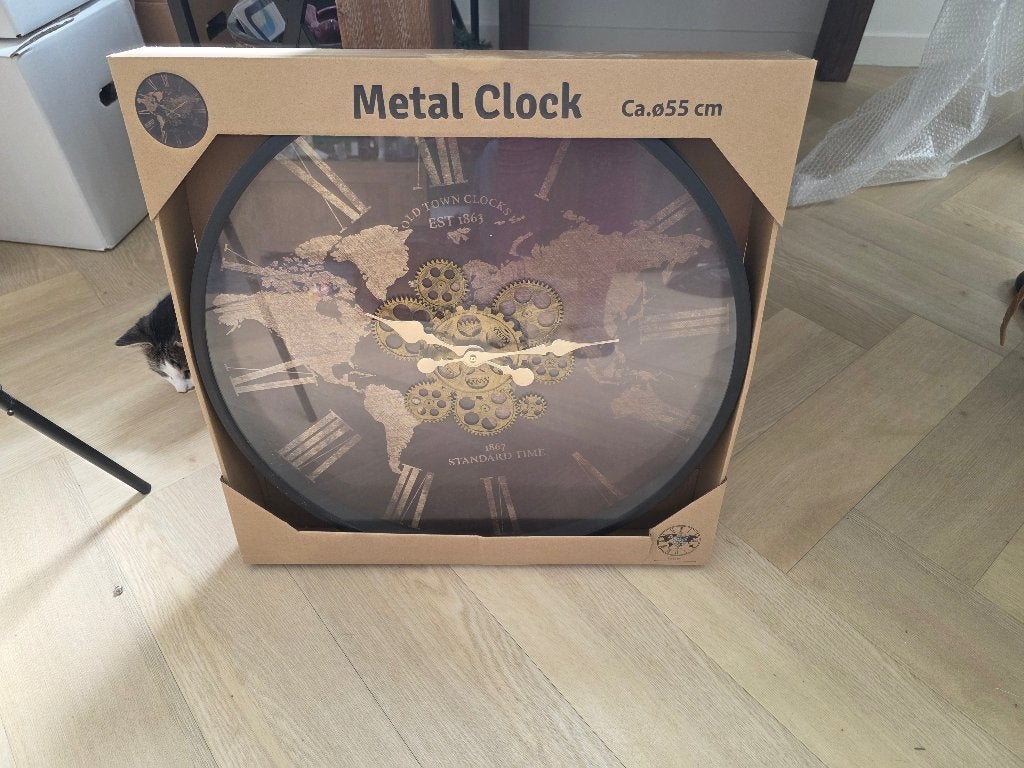 Metale klok, Ophalen, Wandklok, Analoog, Zo goed als nieuw