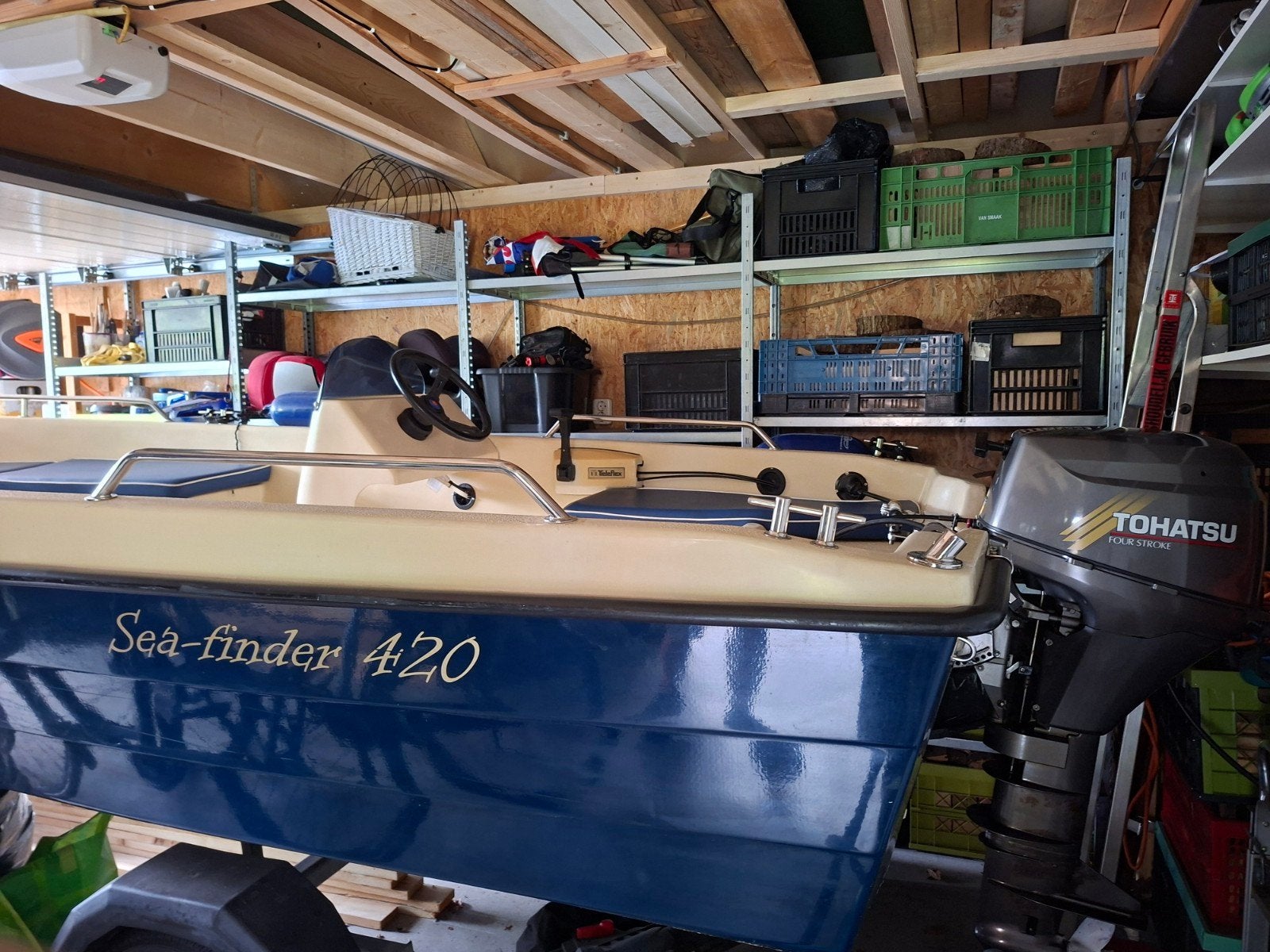 sea finder 420 met stuurconsole. 8pk tohatsu. trailer, Fietsen en Brommers, Ophalen, Gebruikt, Sea finder 420