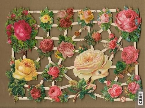 Theerozen in allerlei kleuren poezieplaatjes 7344, Ophalen of Verzenden