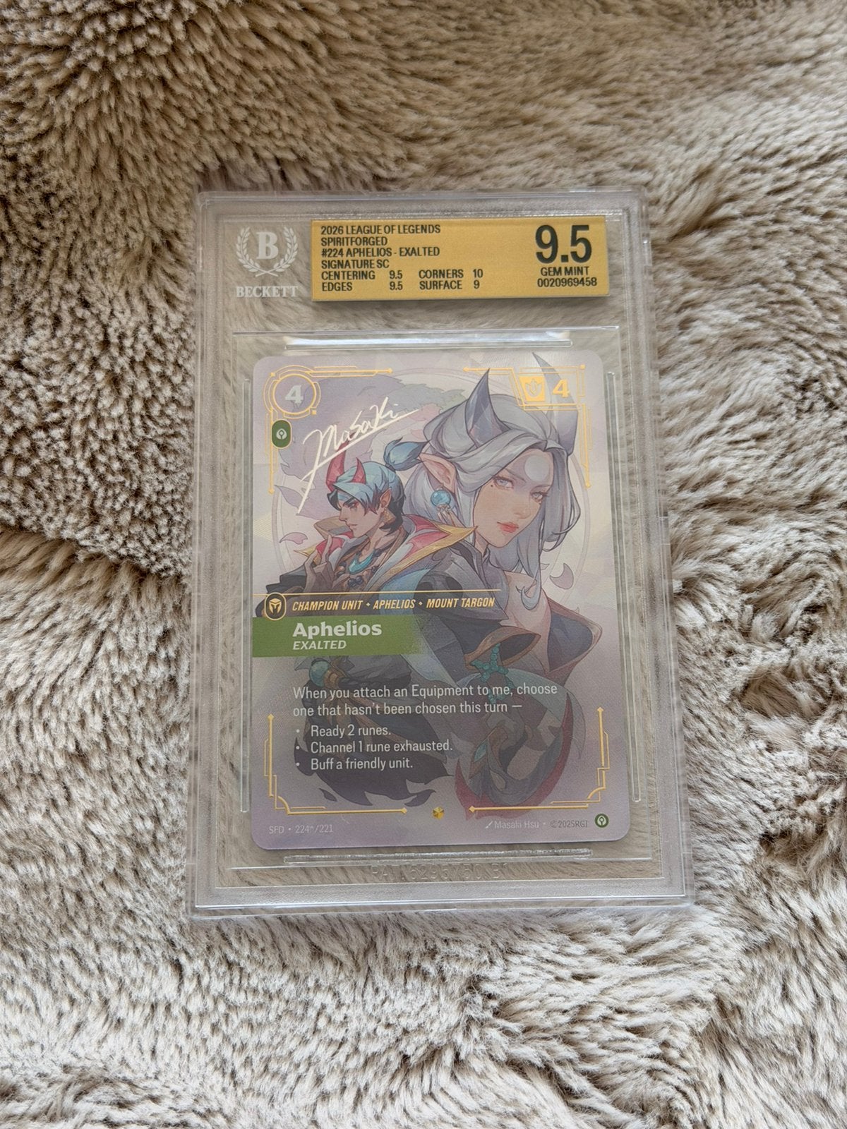 Aphelios 224* Signature Beckett BGS 9.5, Ophalen of Verzenden, Zo goed als nieuw