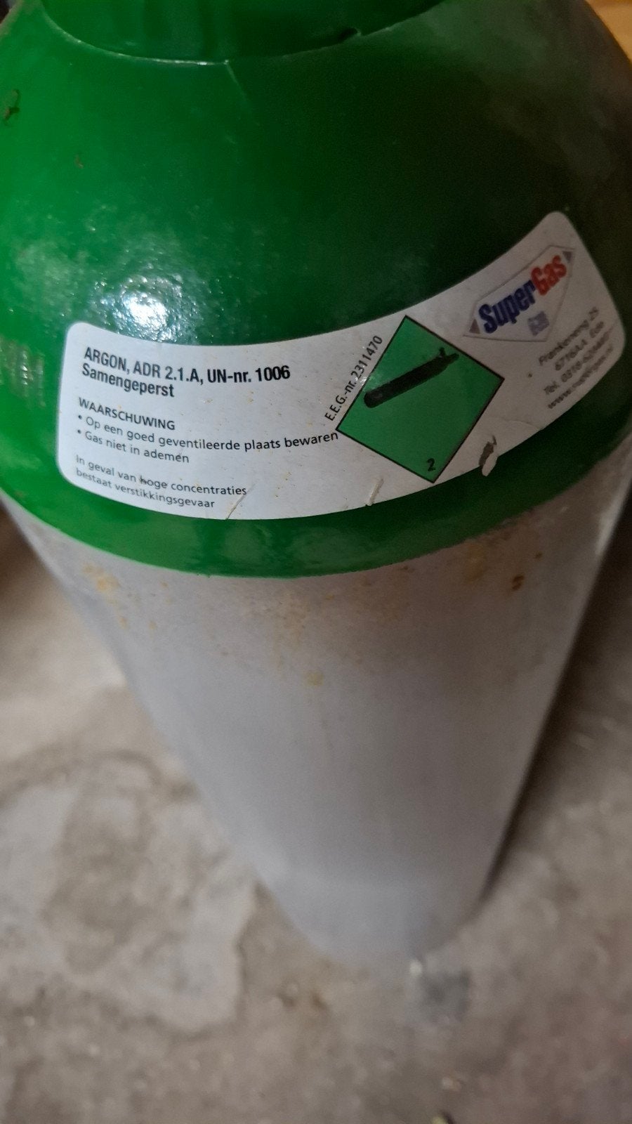 Argon gasfles 20 liter eigendom, Ophalen, Co2