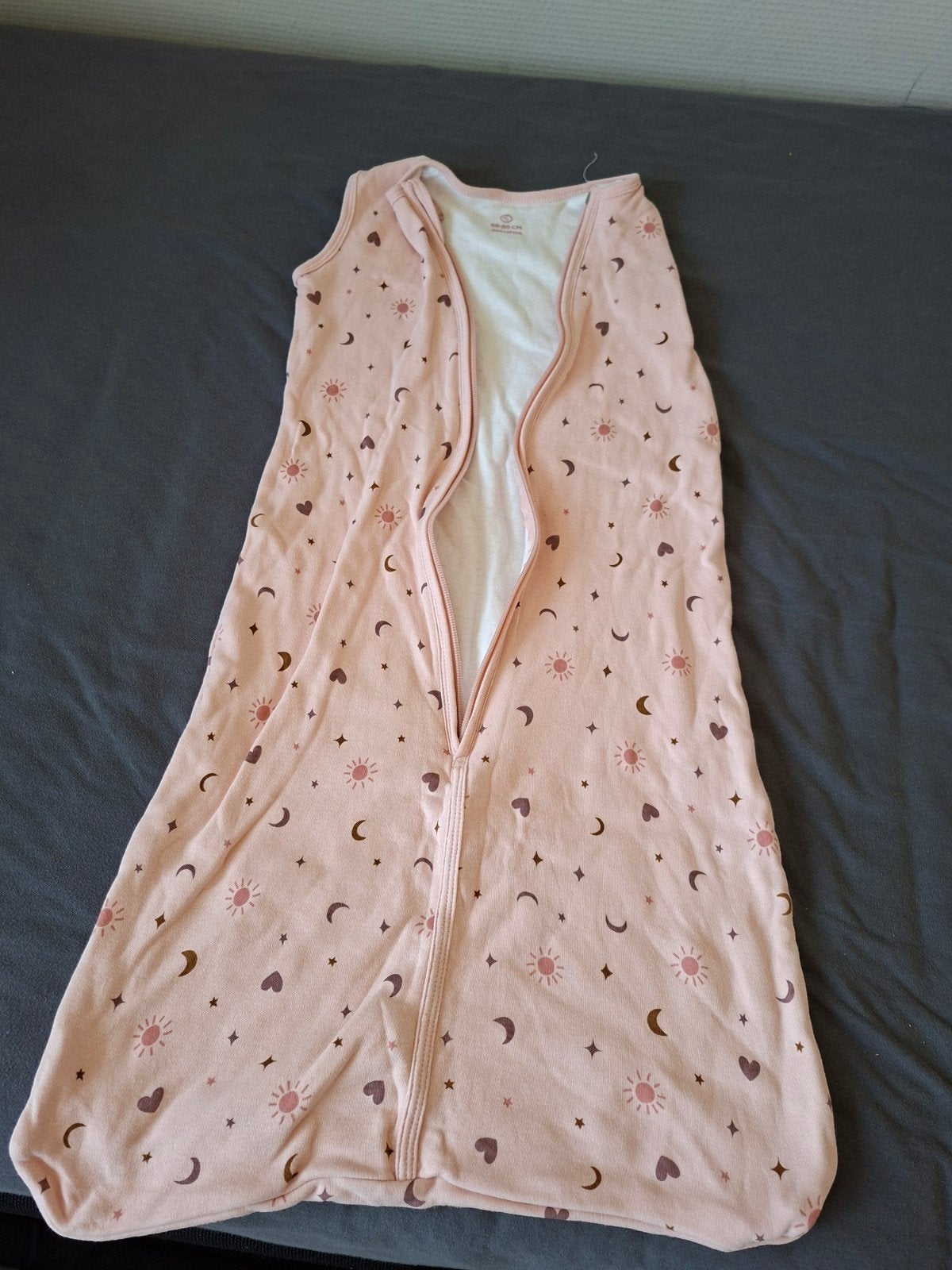 Roze babyslaapzak met sterren en manen (68-80 cm), Ophalen