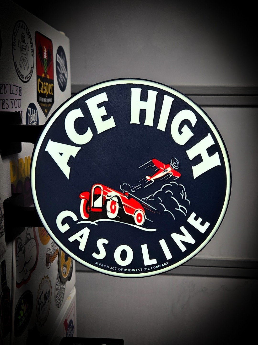 Unieke Ace High Gasoline lightbox, USB-aansluiting, Ophalen of Verzenden, Nieuw