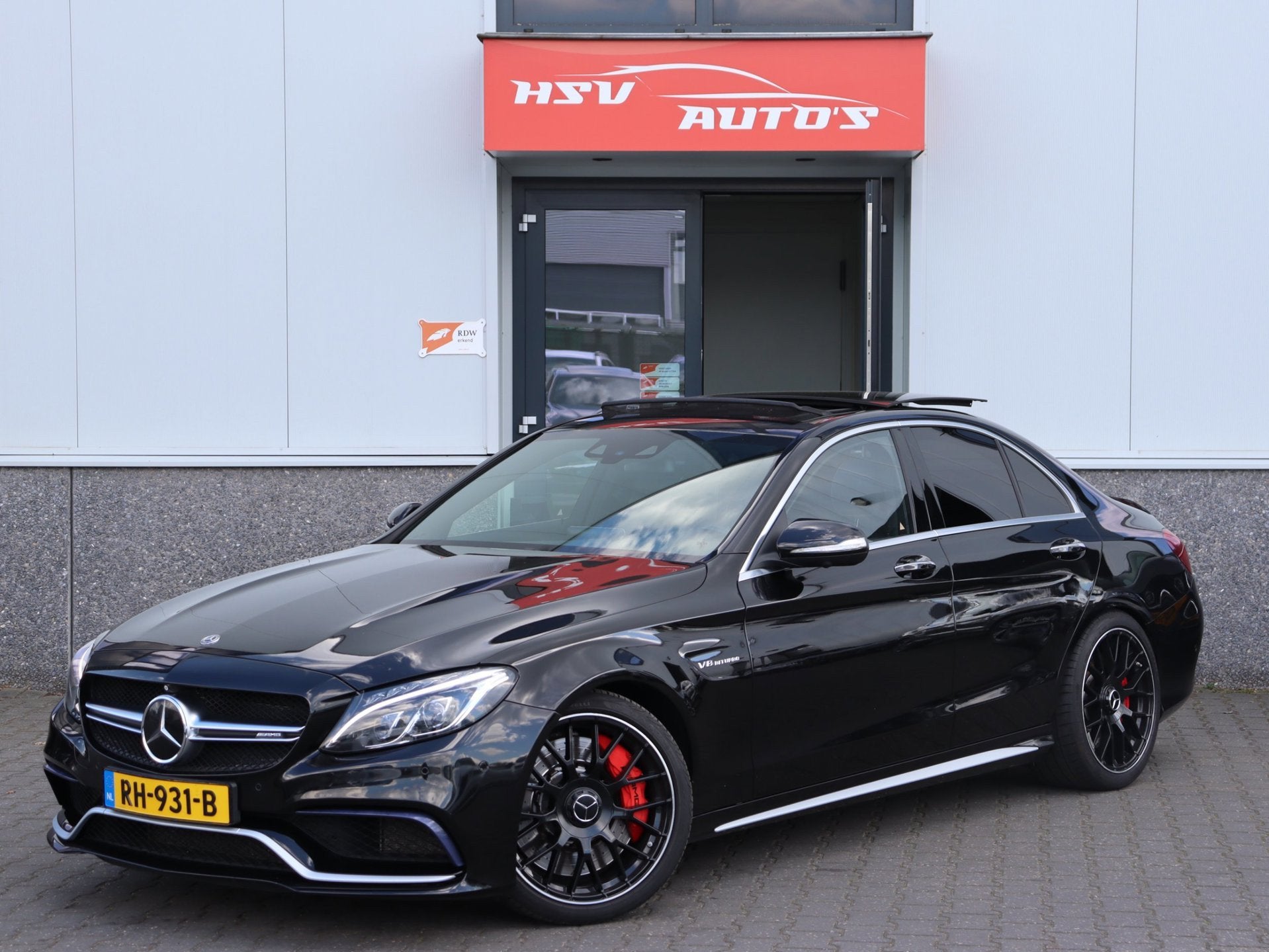 Mercedes-Benz C-klasse AMG 63 S Edition 1 510 PK Navi Memory, Auto's, Automaat, Gebruikt, 510 pk, Zwart