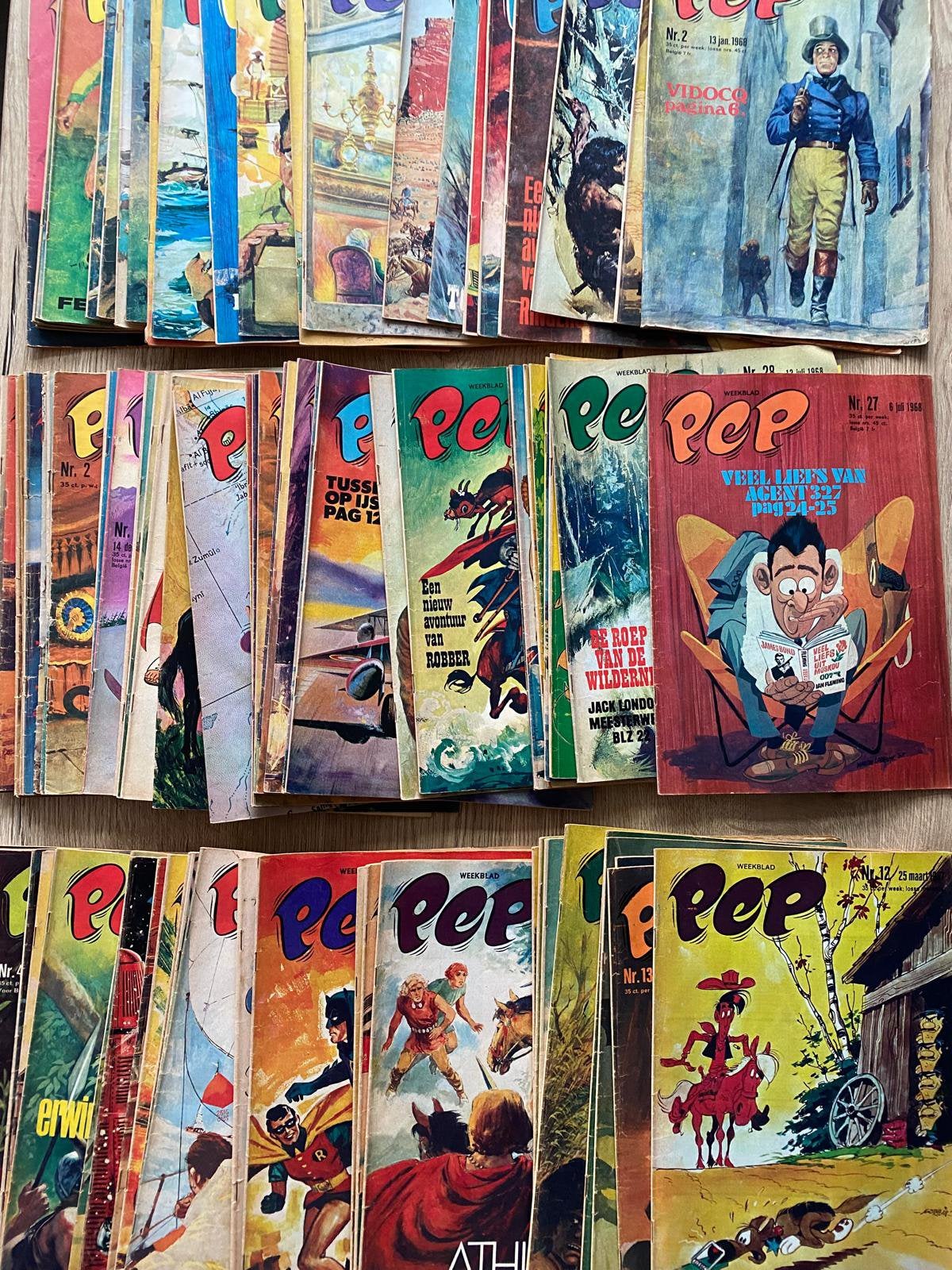 Vintage Pep stripbladen 1967–1968 | verzameling jaren 60, Meerdere stripboeken, Ophalen of Verzenden, Gelezen