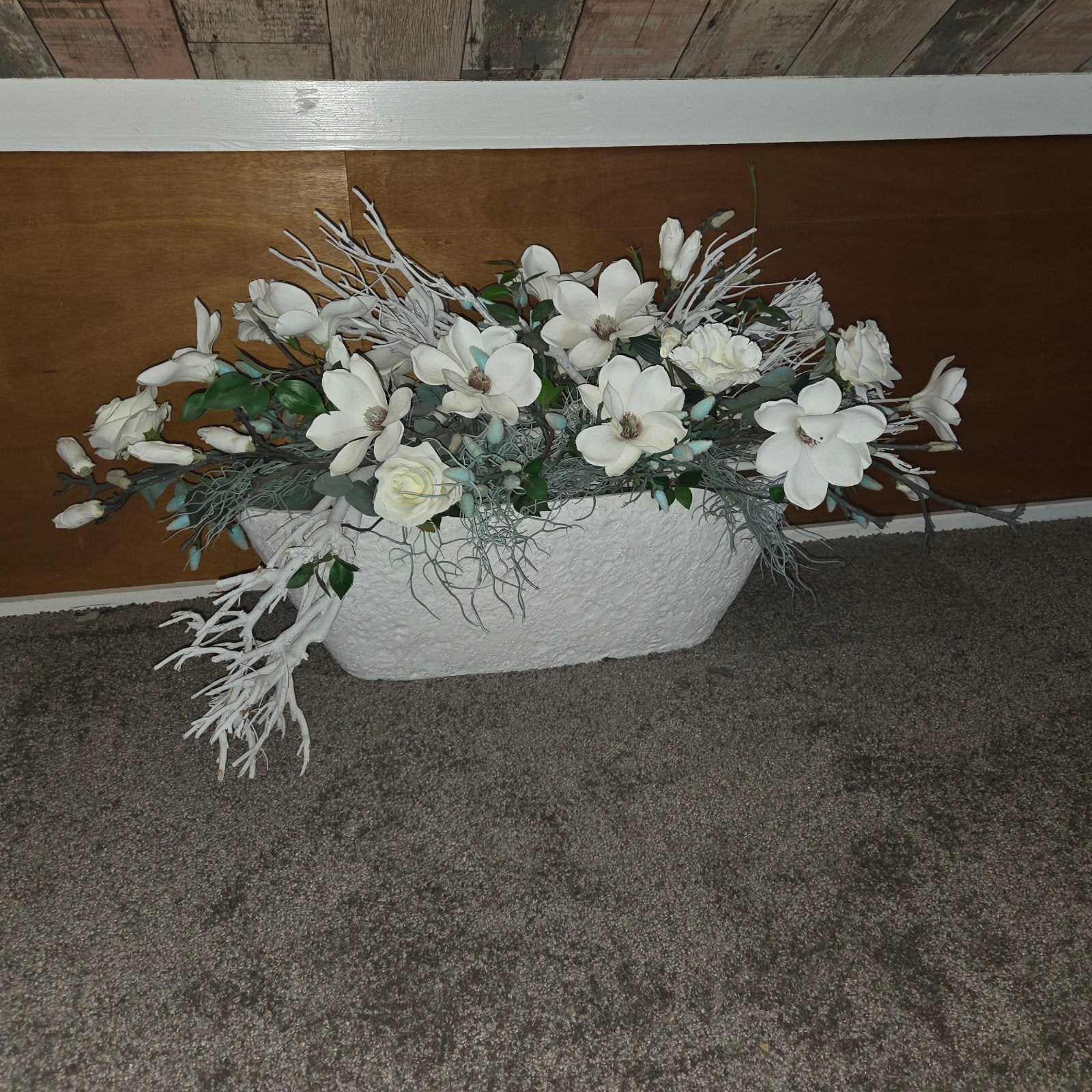 crème aardewerk plantenbak, Ophalen, Gebruikt