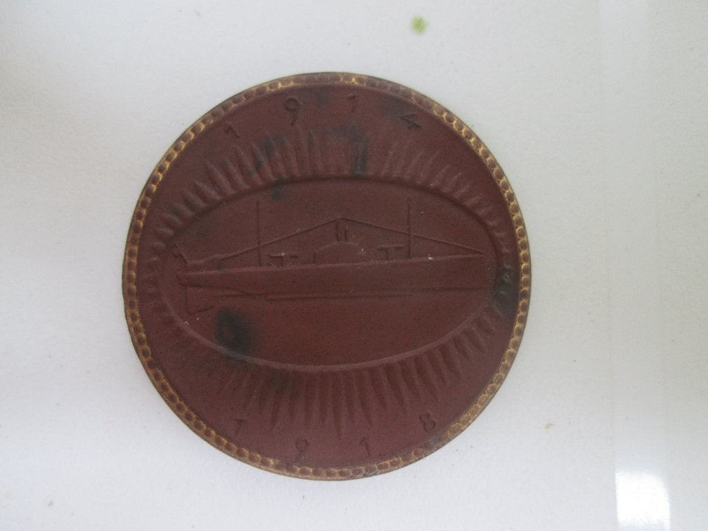 Terracotta penning meissen Duitse Reichsmarine onderzeeboot, Ophalen of Verzenden, Landmacht, Nederland