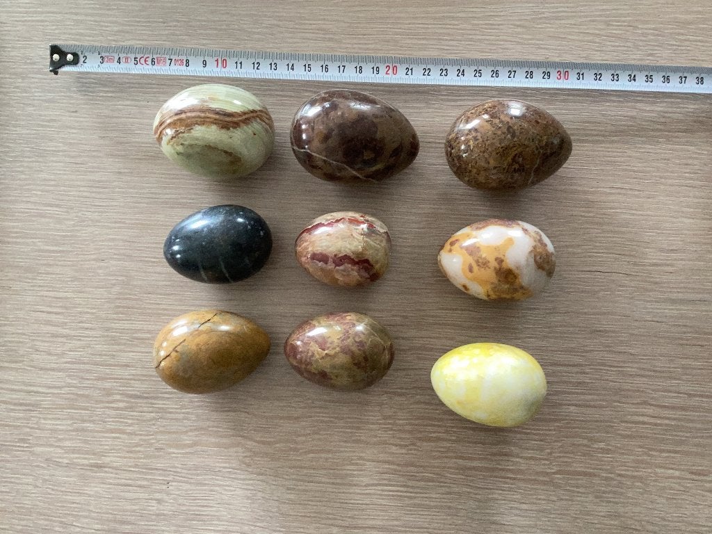 9x marmeren eieren, Ophalen, Nieuw, Natuurlijk materiaal