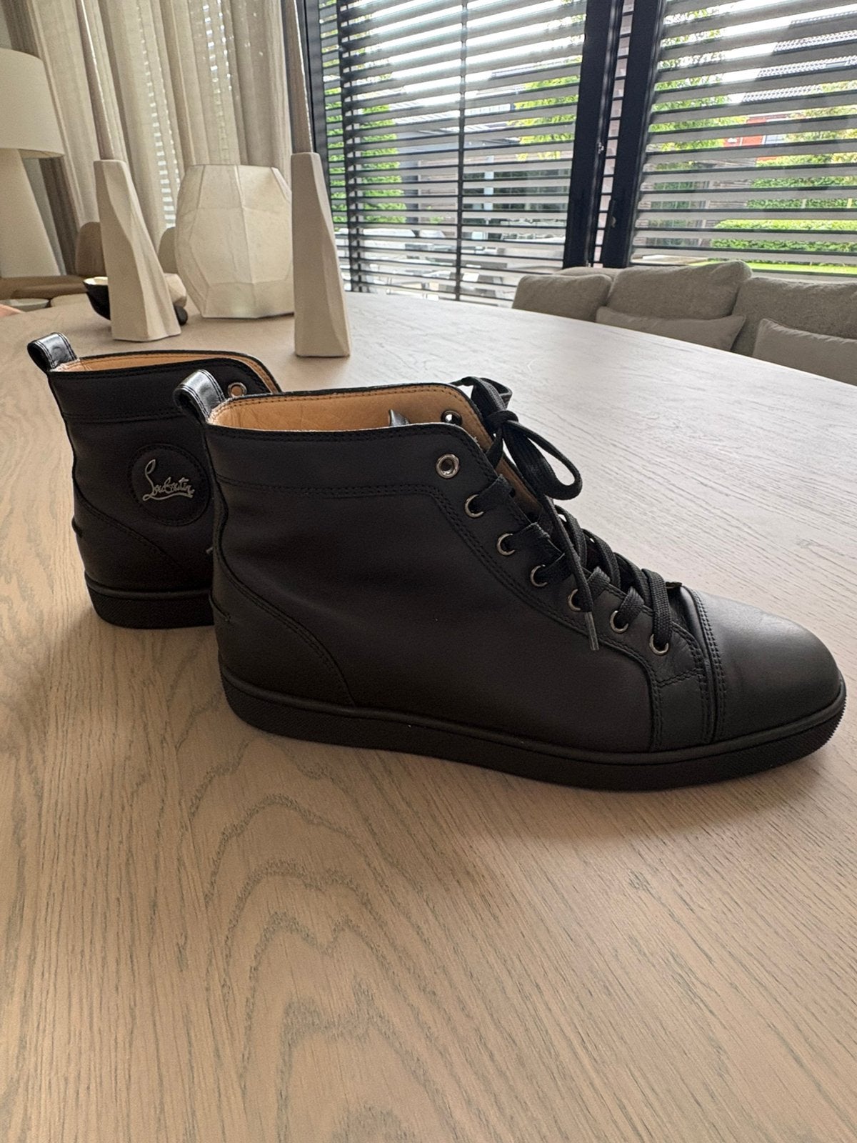 Christian Lou Boutin zwarte hoge sneaker 42 1/2, Zwart, Ophalen of Verzenden, Sneakers of Gympen, Zo goed als nieuw