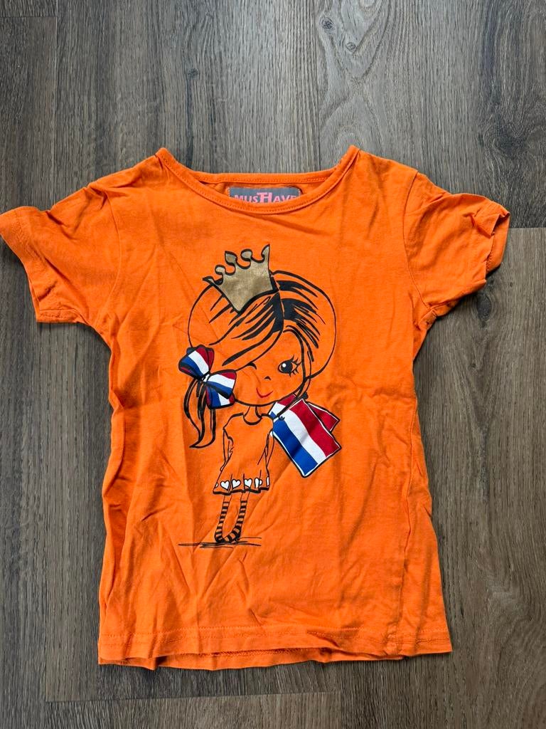 Koningsdagshirt 122-128, Kinderen en Baby's, Kinderkleding | Maat 122, Ophalen of Verzenden, Zo goed als nieuw, Meisje, Shirt of Longsleeve