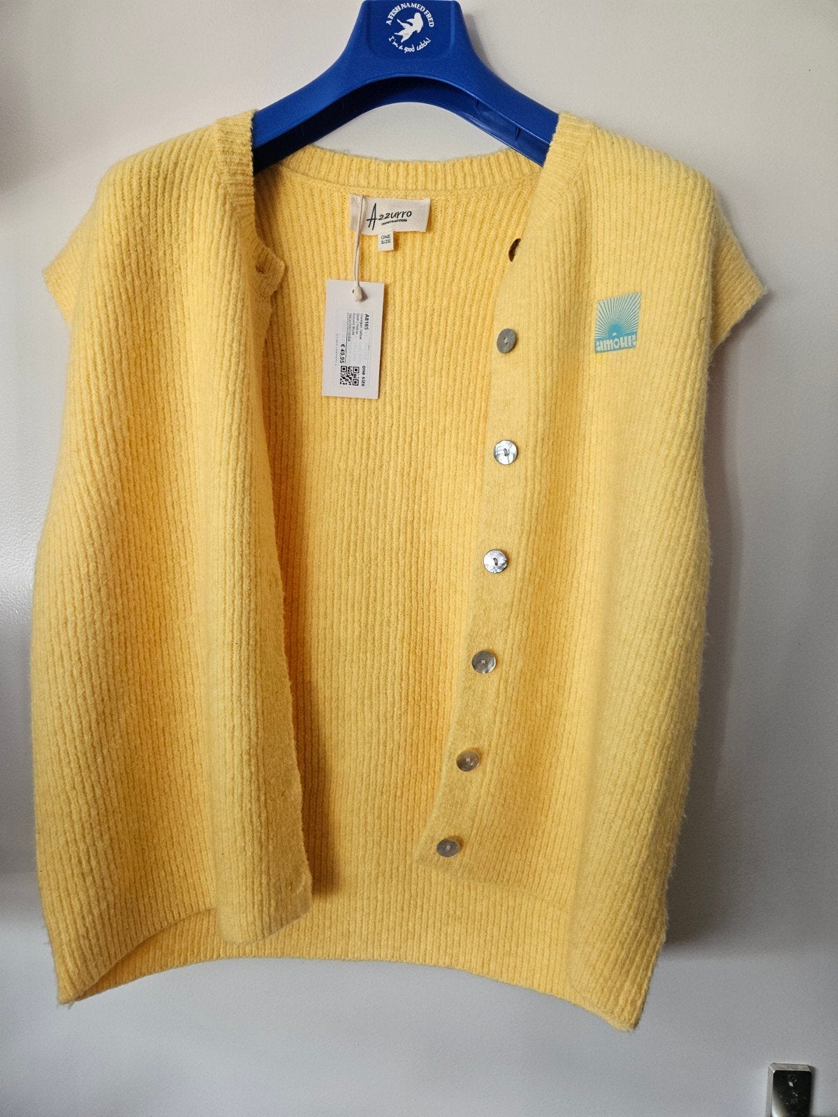 Azzurro Geel Vest - One Size - Nieuw met kaartje, Azzurro, Geel, Maat 46/48 (XL) of groter, Onbekend