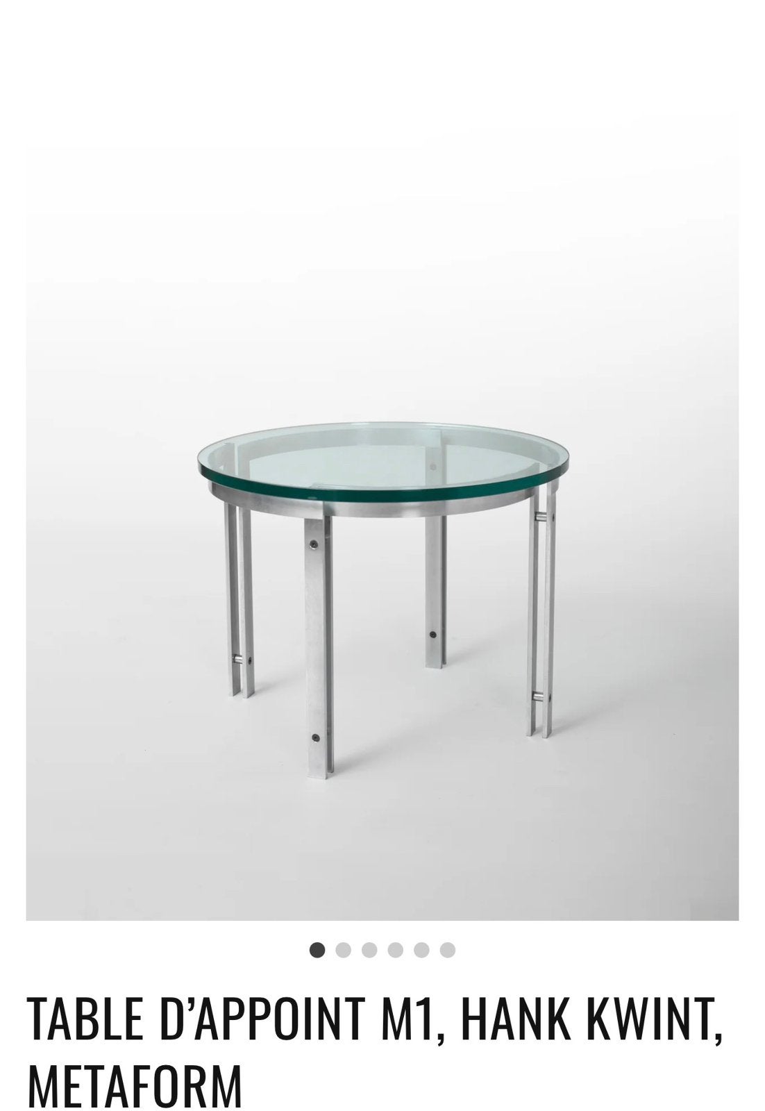 Tafel Metaform Hank Kwint design, Ophalen, Minder dan 45 cm, Metaal of Aluminium, Jaren 80