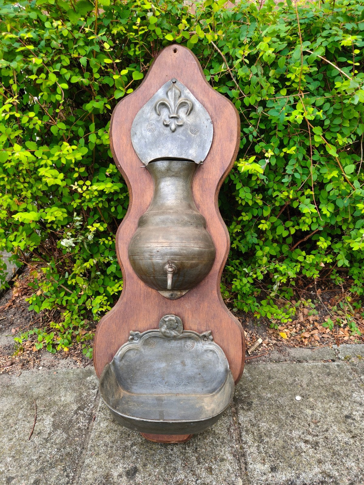 origineel antieke Frans Tinnen wandfontein (lavabo), Ophalen of Verzenden