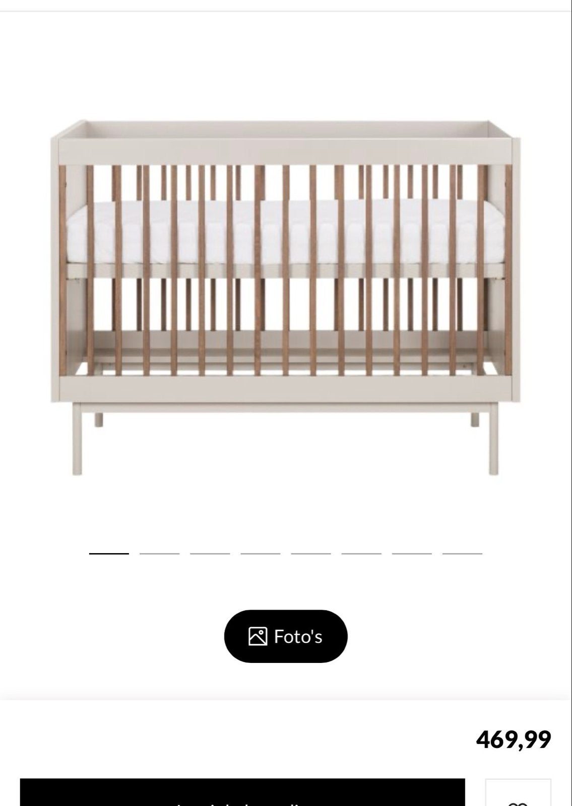 Europe baby japandi babybed & kidsmill ledikant met commode, Ophalen, Gebruikt, Ledikant