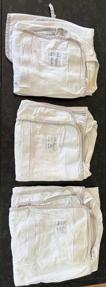 Pacco Plus / Picollo inbakerdoeken - 3 stuks (S, M, XL), Gebruikt, Bakerzak of Bakerdoek, Ademend, Wit