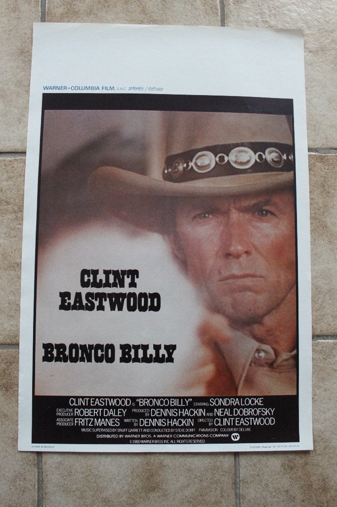filmaffiche Clint Eastwood Bronko Billy 1980 filmposter, Rechthoekig Staand, Ophalen of Verzenden, Zo goed als nieuw, A1 t/m A3