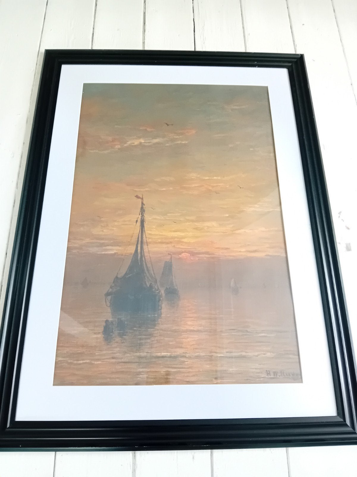 Schilderij zonsondergang (van Mesdag), Antiek en Kunst, Ophalen of Verzenden