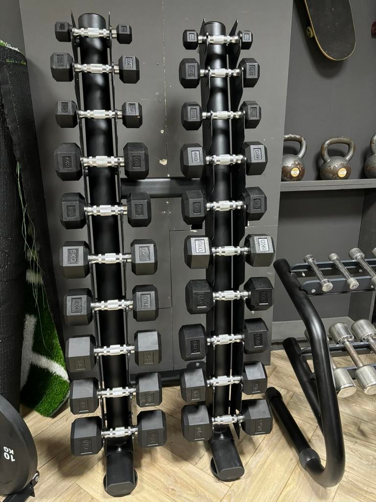 Dubbele Dumbellrack/dumbell rek incl gewichten set 1-10 kilo, Dumbbell, Ophalen of Verzenden, Info@fitnesstradingtothemax.nl, To the Max