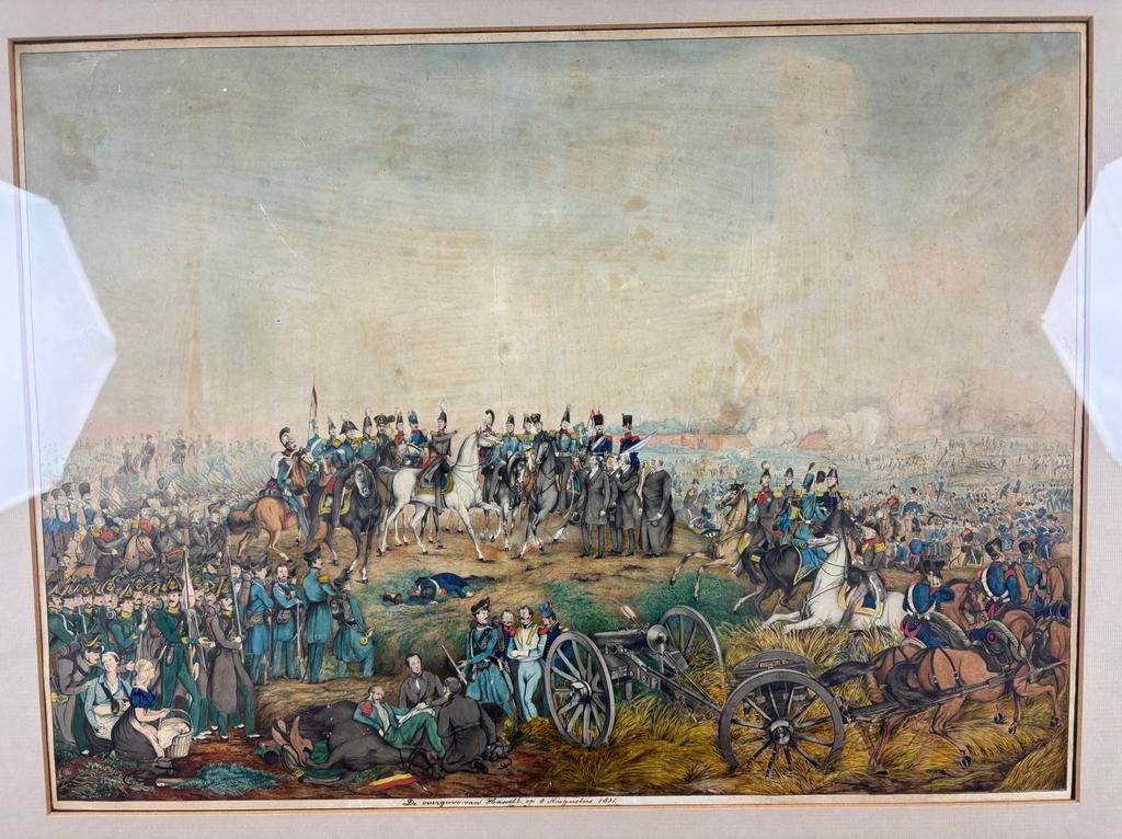 De Overgave van Hasselt, 8 augustus 1831 - Ingekleurde prent, Ophalen